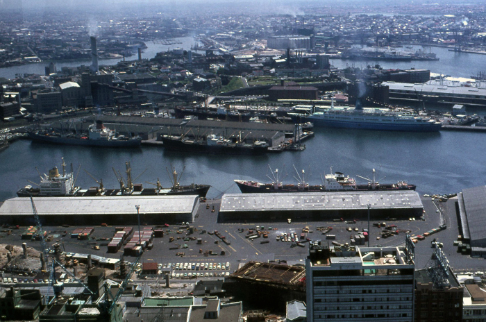Hafen von Sydney Anfang 1970er Jahre.
